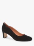 Jones Bootmaker Zoey Suede Scallop Heeled Courts, Black