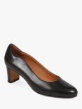 Jones Bootmaker Zoey Wide Fit Leather Heeled Courts, Black