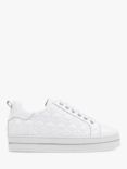 Jones Bootmaker Alexandrite Leather Diamond Quilted Trainers, White