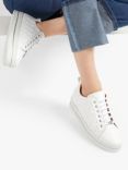 Jones Bootmaker Alexandrite Leather Diamond Quilted Trainers, White