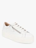 Jones Bootmaker Amaliada Leather Zip Detail Platform Trainers, White