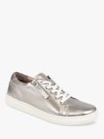 Jones Bootmaker Padova 2 Leather Lace-Up Trainers, Pewter