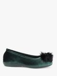 Jones Bootmaker Erika Velvet Pom Ballet Slippers, Green