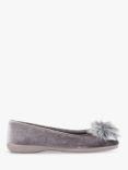 Jones Bootmaker Erika Velvet Pom Ballet Slippers, Grey