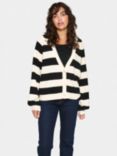 Saint Tropez Garbie Stripe Cardigan, Black/Ivory