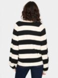 Saint Tropez Garbie Stripe Cardigan, Black/Ivory