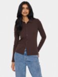 Saint Tropez Goda Rib Knit Shirt, Dark Oak