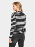 Saint Tropez Mila Slim Fit Stripe Cardigan, Black/White