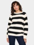 Saint Tropez Garbie Stripe Jumper, Ice/Black