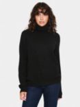 Saint Tropez Garbie Oversized Roll Neck Wool Blend Jumper, Black