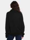 Saint Tropez Garbie Oversized Roll Neck Wool Blend Jumper, Black