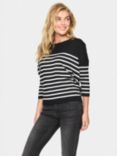 Saint Tropez Mila Stripe Jumper, Black/Ivory