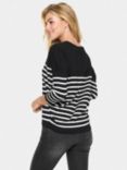 Saint Tropez Mila Stripe Jumper, Black/Ivory