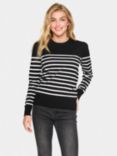 Saint Tropez Mila Stripe Jumper, Black/White