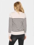 Saint Tropez Mila Stripe Roll Neck Jumper, Grey/Black