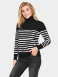 Saint Tropez Mila Stripe Jumper, Black/White