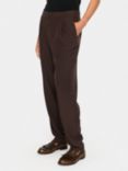 Saint Tropez Celest Elasticated Waist Straight Trousers, Dark Oak