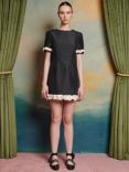 Sister Jane Avante Short Sleeve Taffeta Mini Dress Black