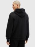 AllSaints Bones Organic Cotton Hoodie, Washed Black