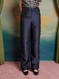 Sister Jane Pointe Taffeta Ruffle Trousers, Navy