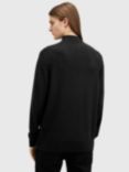 AllSaints Kilburn Wool Blend Half Zip Jumper, Black Nearly Black