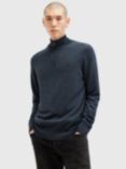 AllSaints Kilburn Wool Blend Half Zip Jumper, Blue Mid