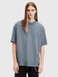 AllSaints Isac Cotton Loose Fit Short Sleeve T-Shirt, Blue Mid