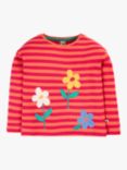 Frugi Kids' Tori Applique Top, Stripe/Flowers