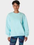 Sweaty Betty Revive Crew Neck Organic Cotton Blend Sweatshirt, Aqua Pop Blue