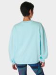 Sweaty Betty Revive Crew Neck Organic Cotton Blend Sweatshirt, Aqua Pop Blue