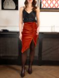 HotSquash Velvet Asymmetric Ruched Skirt