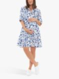 Ripe Bella Linen Blend Maternity Dress, White/Lapis