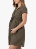 Ripe Colette Tie Up Linen Blend Maternity Dress, Olive