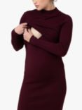 Ripe Nella Rib Knit Maternity & Nursing Dress, Maroon