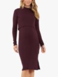 Ripe Ruby Rib Maternity & Nursing Dress, Maroon