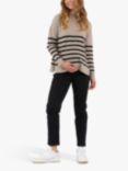 Ripe Gerrie Stripe Maternity & Bursing Wool Blend Jumper, Mocha