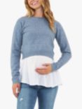 Ripe Sandy Knit Maternity & Nursing Knit Top, Denim Marle