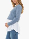 Ripe Sandy Knit Maternity & Nursing Knit Top, Denim Marle