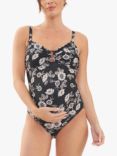 Ripe Trina Floral Maternity Swimsuit, Black/Natural