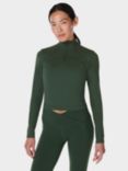 Sweaty Betty Super Soft Half Zip Gym Top, Trek Green