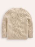 Mini Boden Kids' Heritage Cable Knit Jumper, Ecru