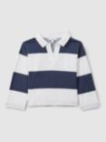 Reiss Kids' Abigail Stripe V-Neck Top, Navy