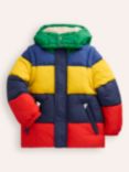 Mini Boden Kids' 2-in-1 Puffer Coat, Multi Stripe