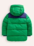 Mini Boden Kids' Fleece Lined Puffer Coat, Highland Green