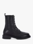 Dune Prestonne Leather Utility Boots, Black