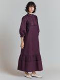 Ghost Frances Cotton Poplin Dress, Plum