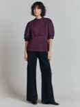 Ghost Lucie Poplin Bib Front Top, Plum