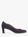 Jones Bootmaker Zoey Suede Scallop Heeled Courts, Navy