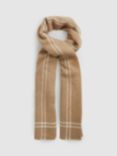 Reiss Liana Wool Cashmere Blend Chequered Scarf