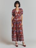 Ghost Christy Floral Maxi Dress, Burgundy/Multi